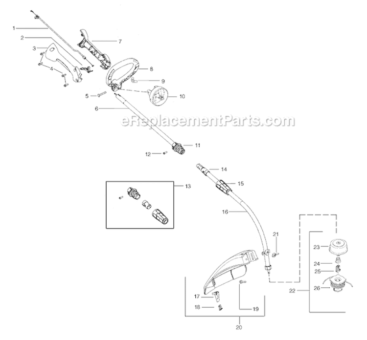 Page A Diagram and Parts List for FX26SC  Weed Eater Trimmer